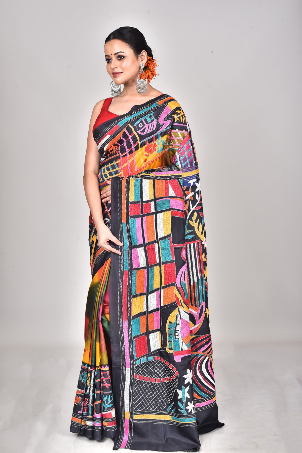 BANGALORE SILK KANTHA SAREE