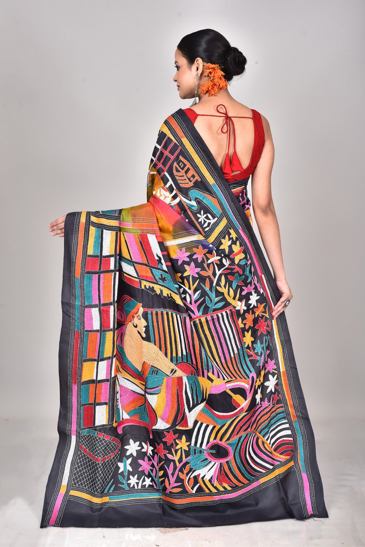 BANGALORE SILK KANTHA SAREE