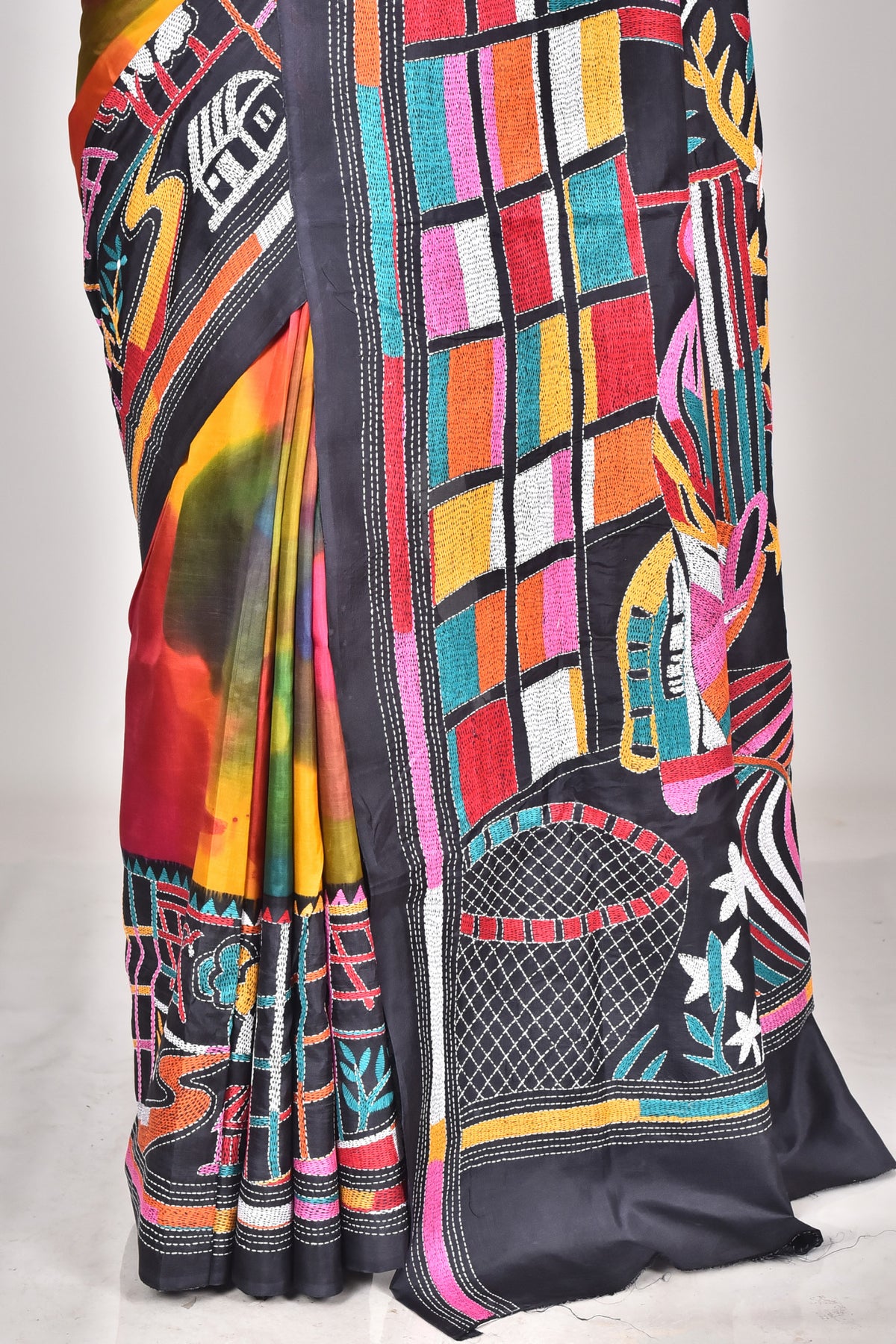 BANGALORE SILK KANTHA SAREE