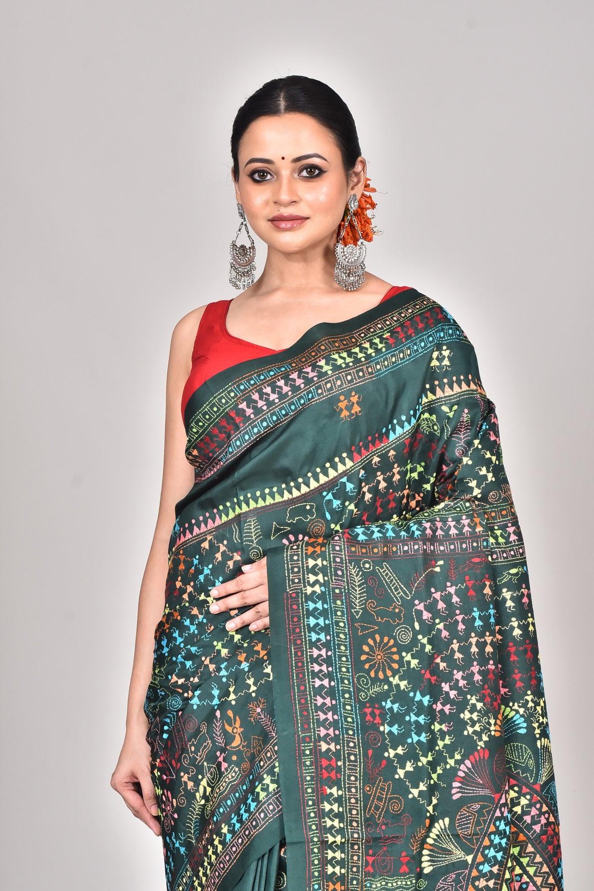 BANGALORE SILK KANTHA SAREE