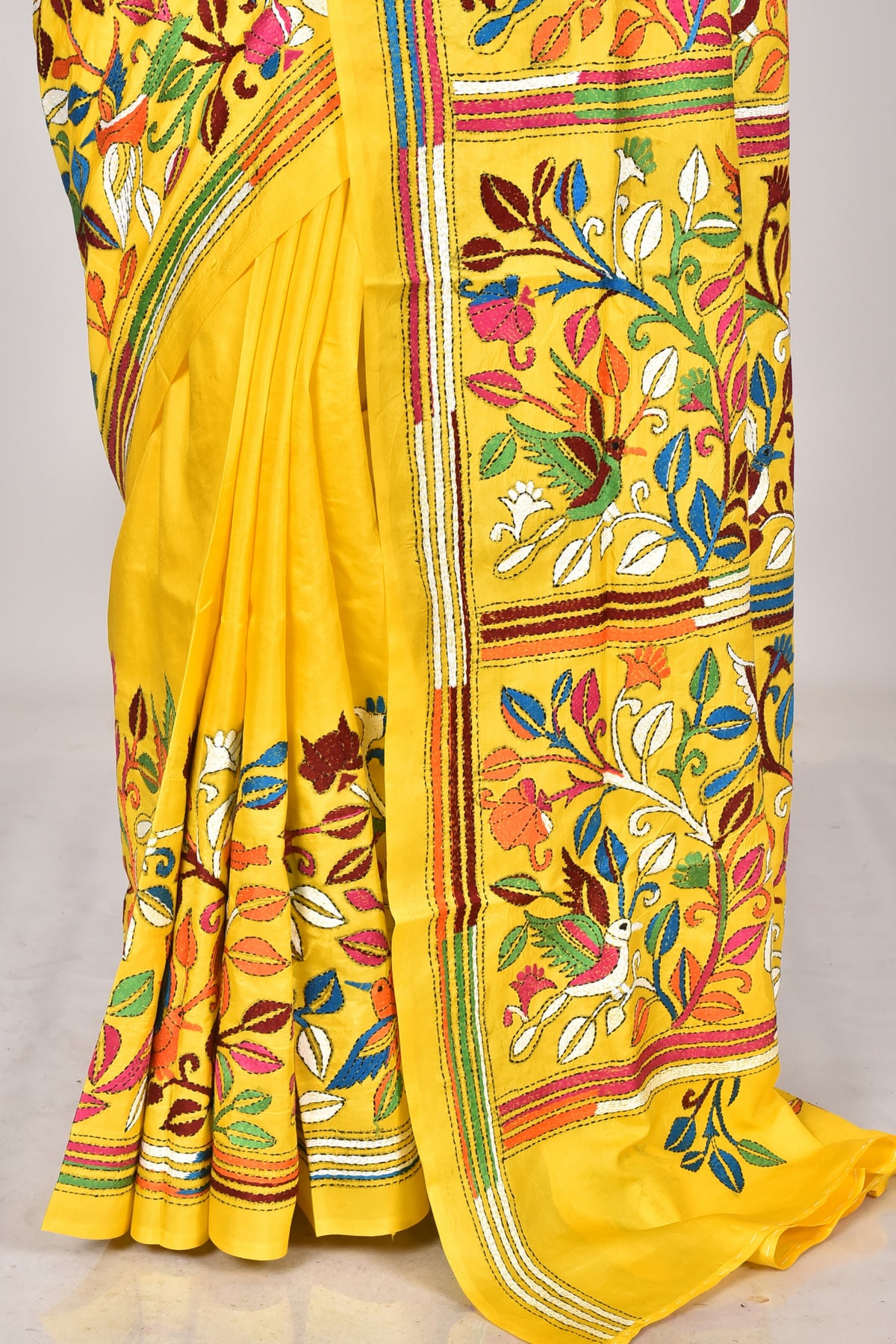 BANGALORE SILK KANTHA SAREE