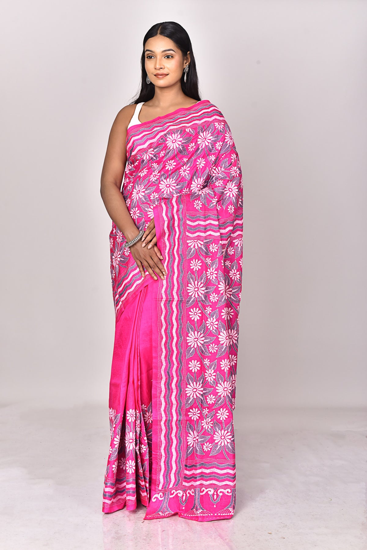 BANGALORE SILK KANTHA SAREE