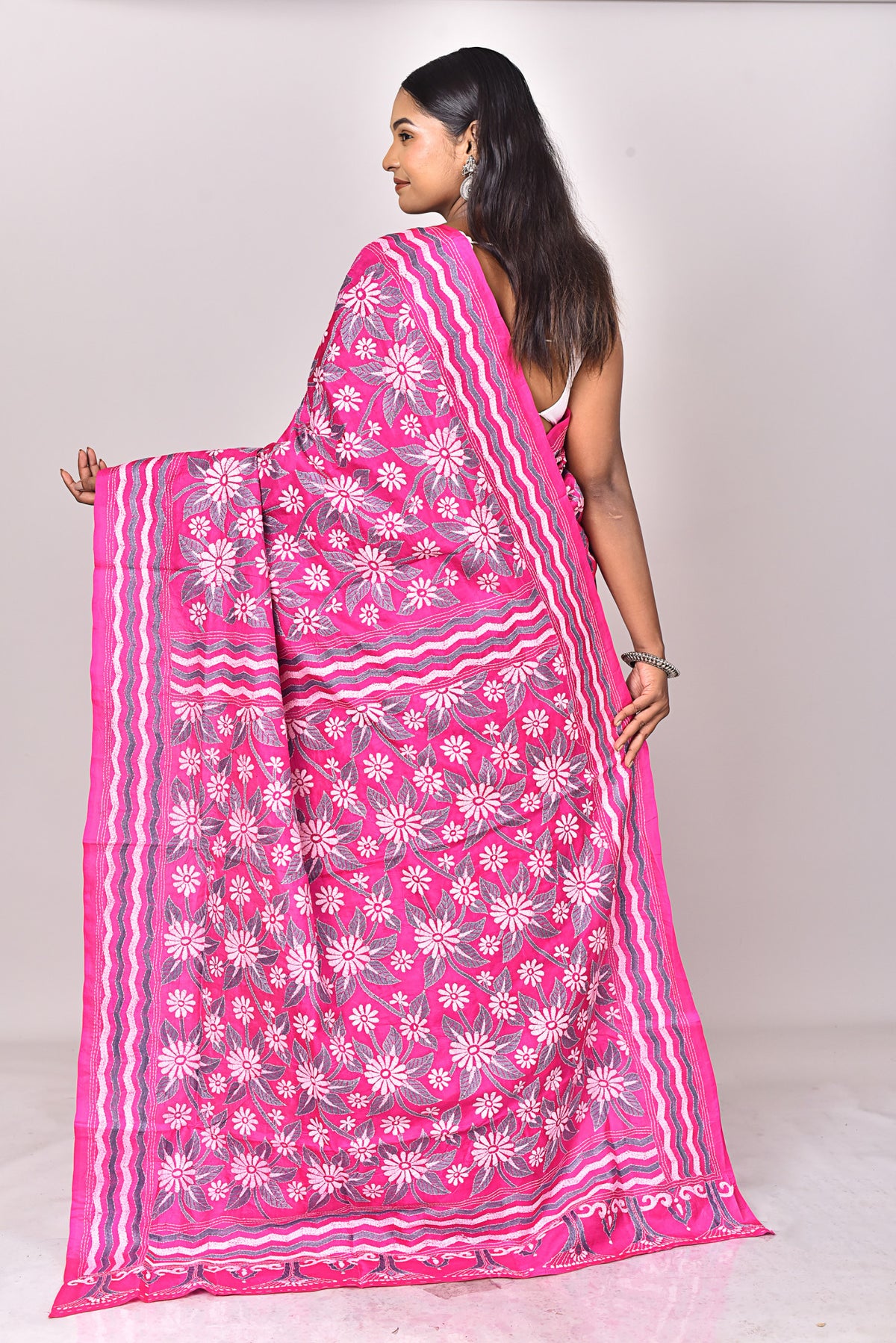 BANGALORE SILK KANTHA SAREE