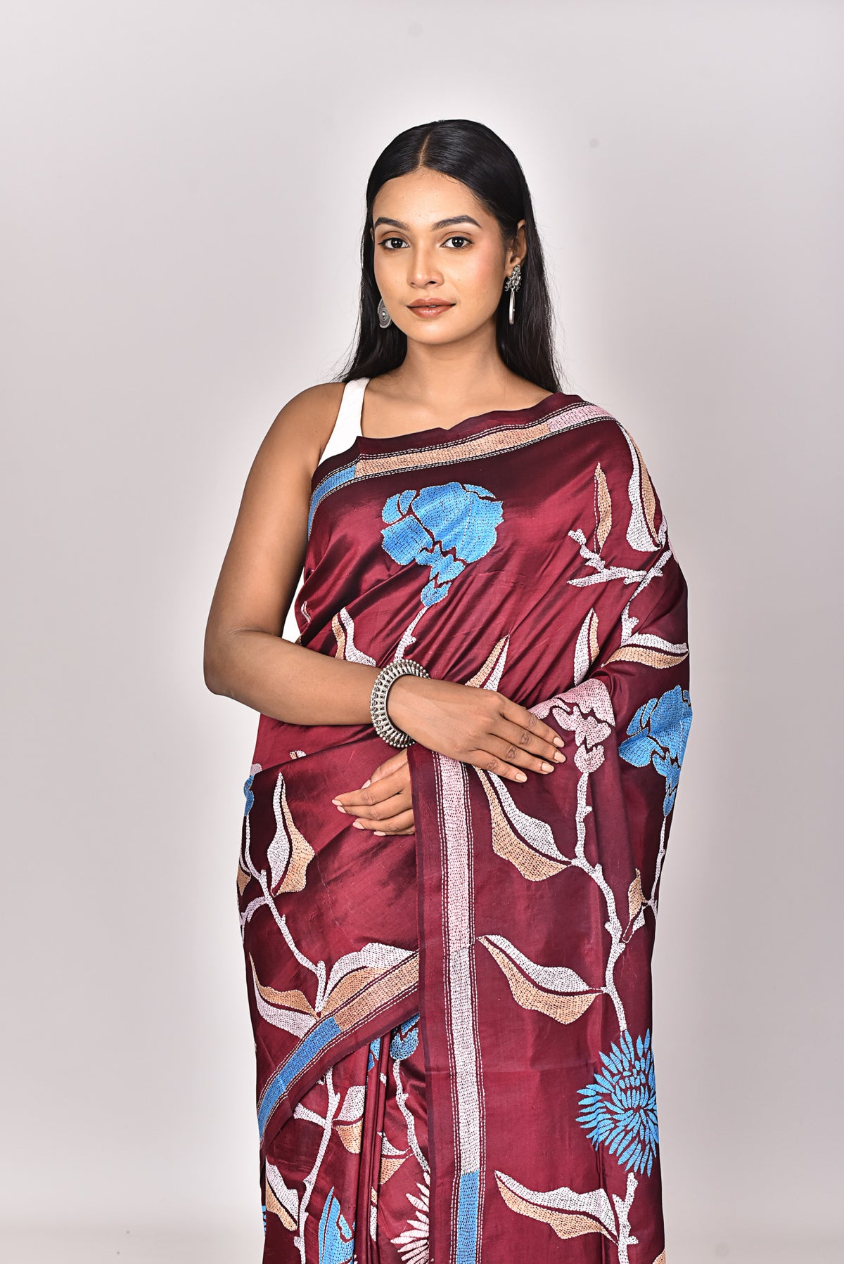 BANGALORE SILK KANTHA SAREE
