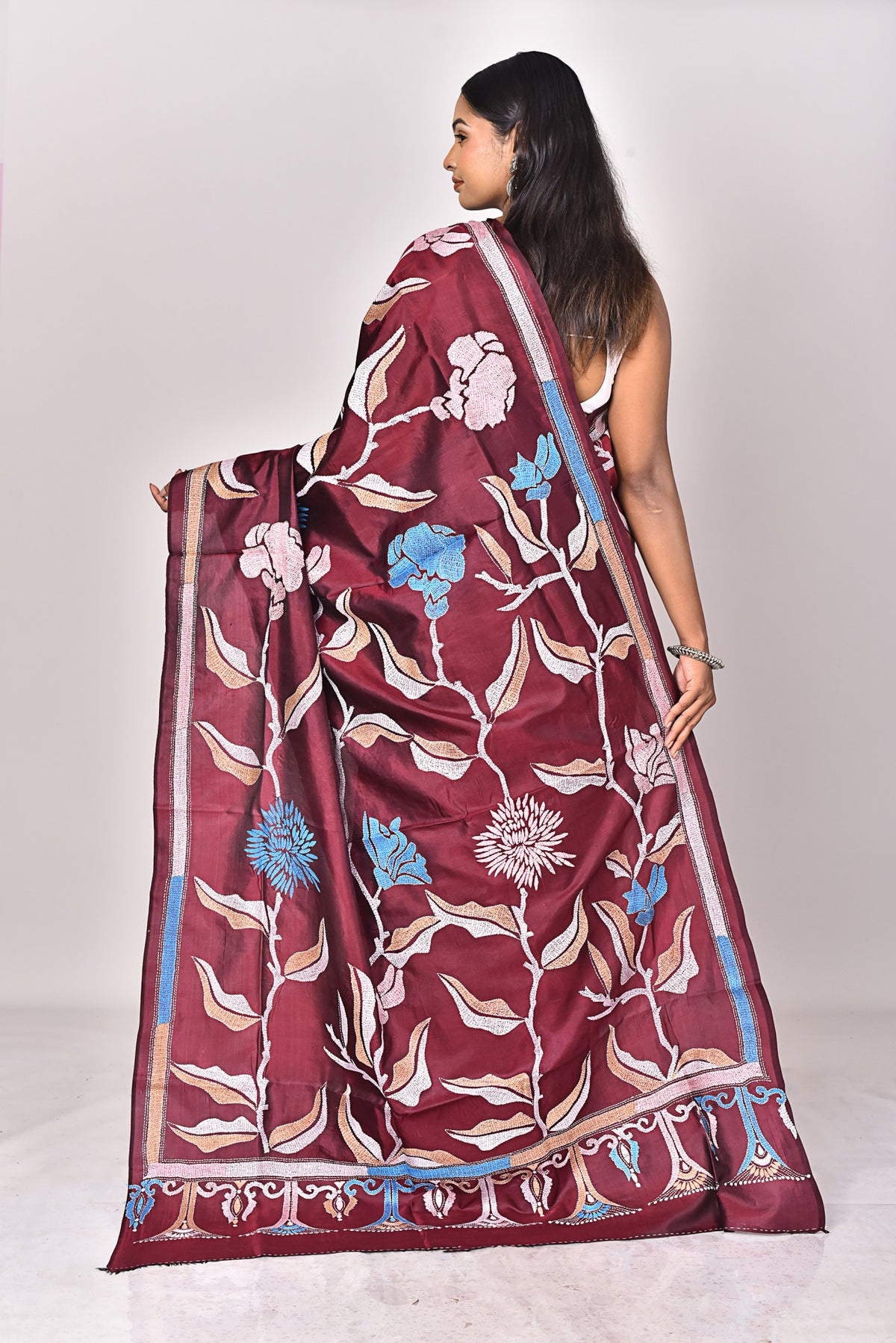 BANGALORE SILK KANTHA SAREE