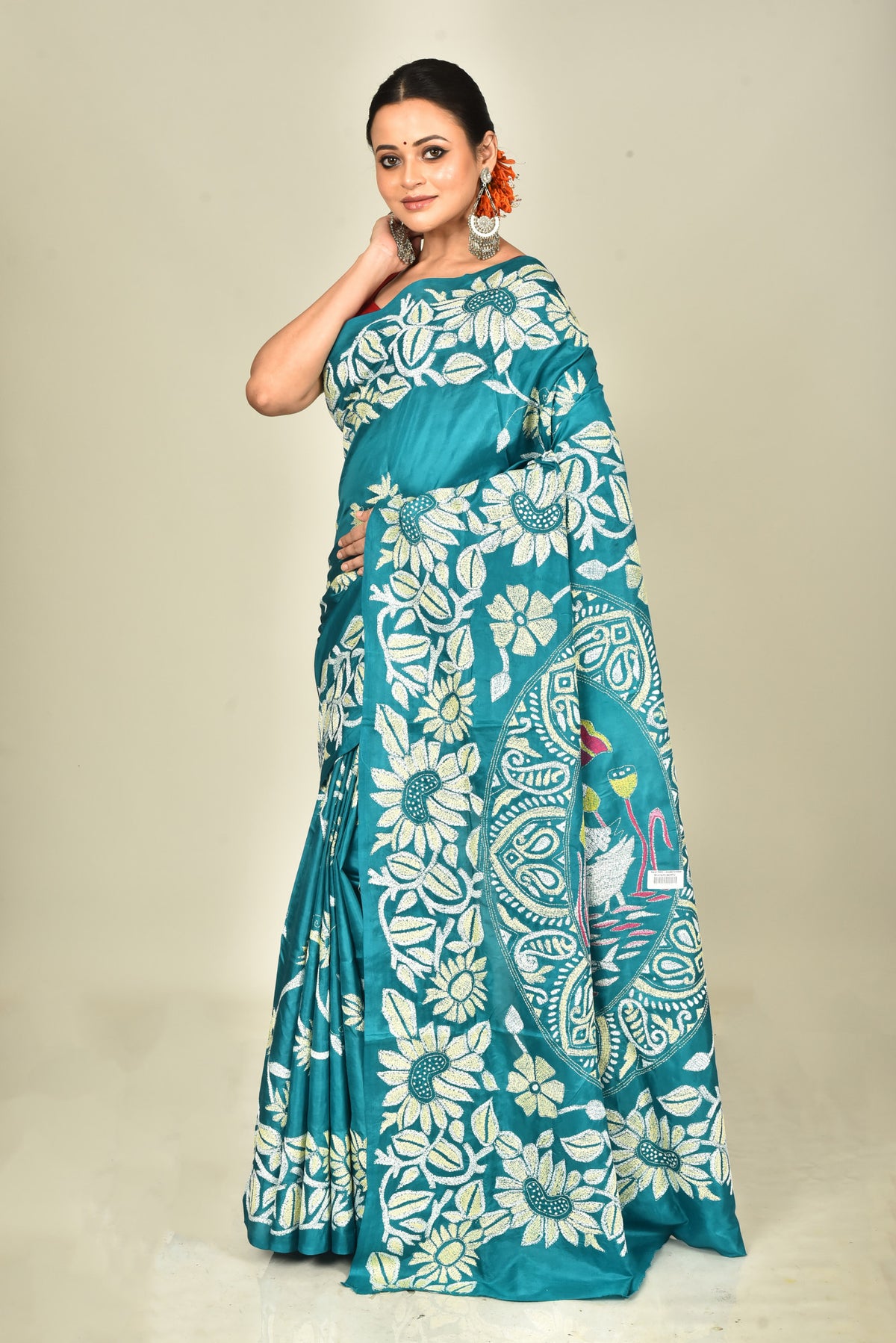 BANGALORE SILK KANTHA SAREE