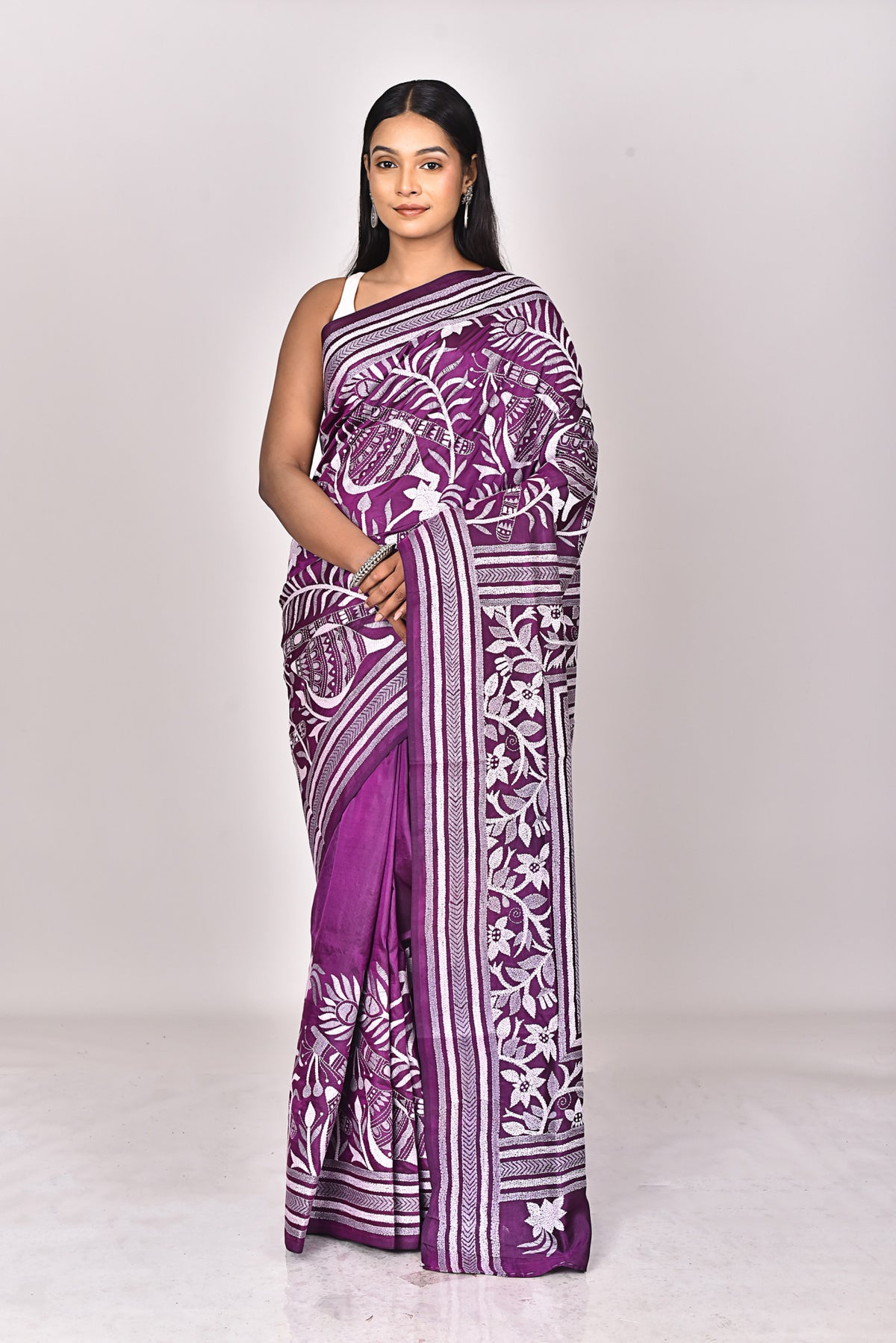 BANGALORE SILK KANTHA SAREE