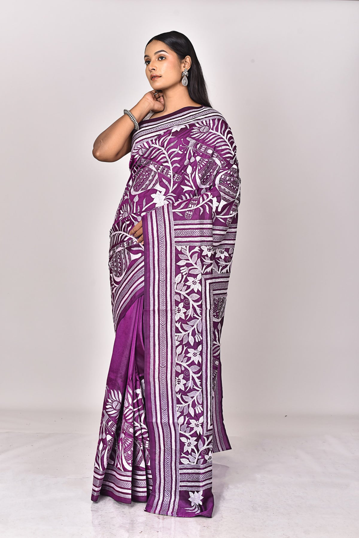 BANGALORE SILK KANTHA SAREE