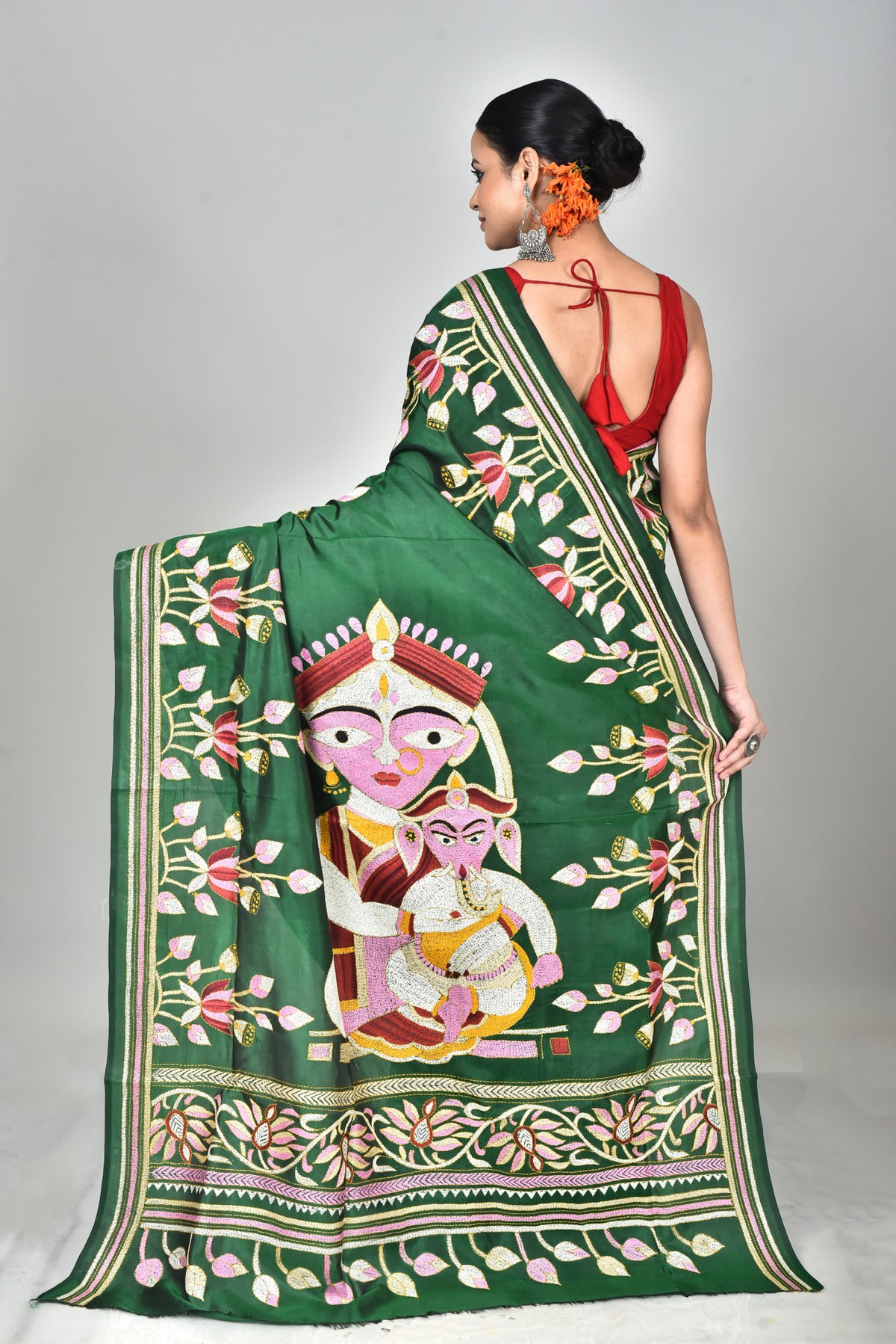 BANGALORE SILK KANTHA SAREE