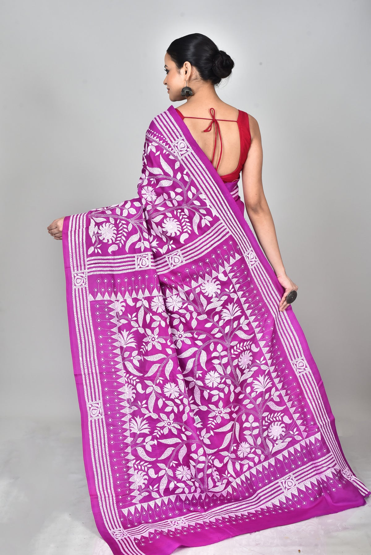 BANGALORE SILK KANTHA SAREE
