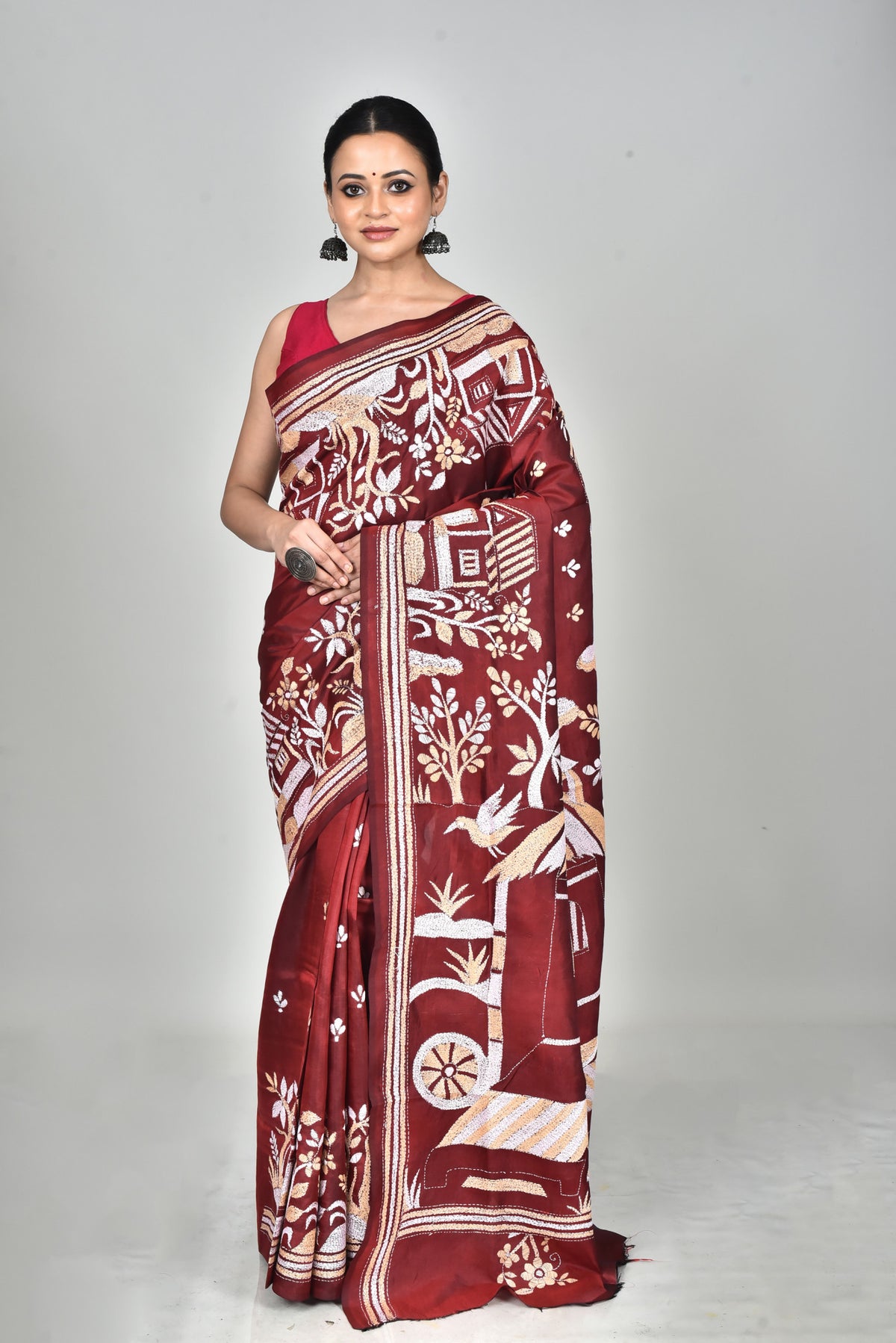 BANGALORE SILK KANTHA SAREE