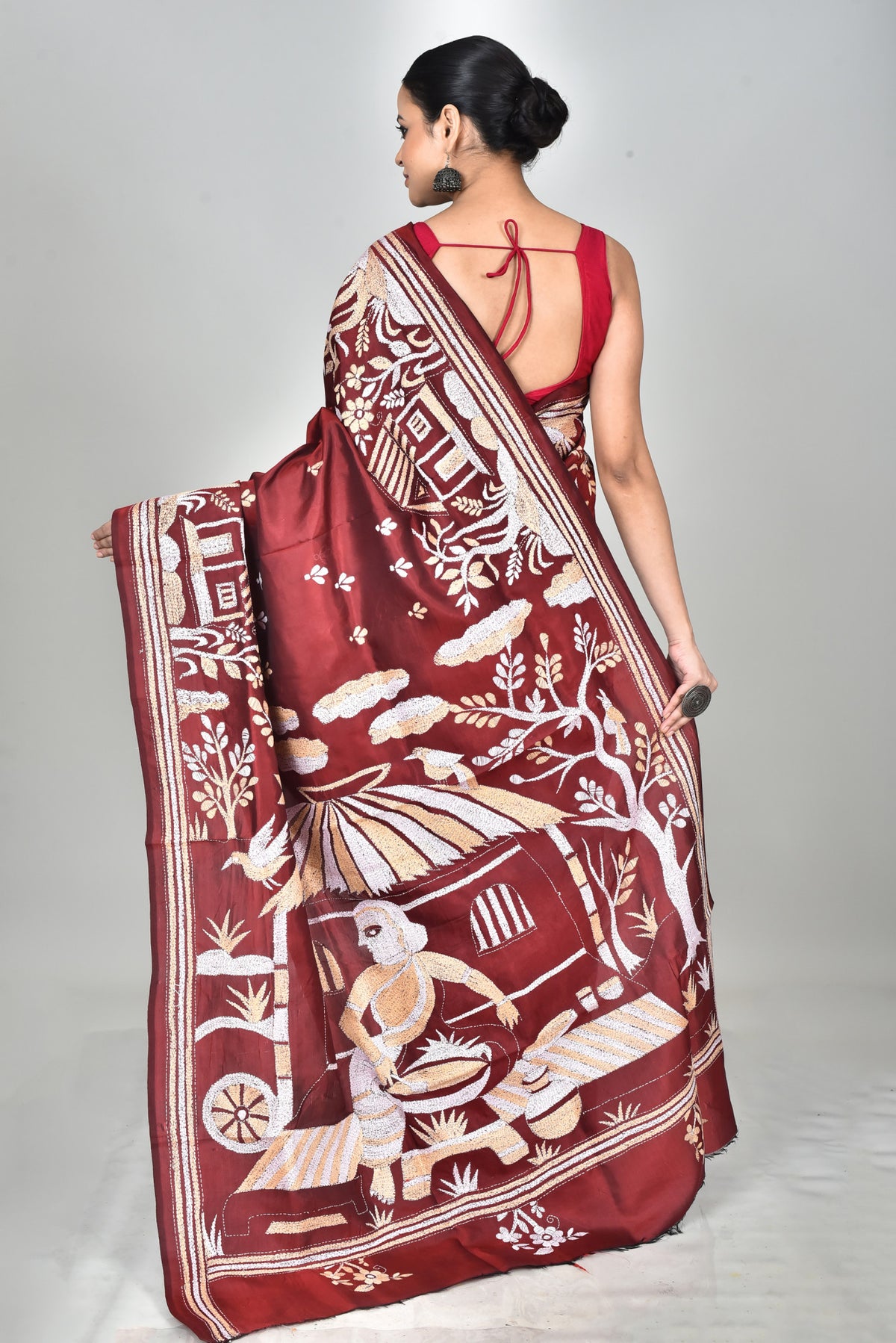 BANGALORE SILK KANTHA SAREE