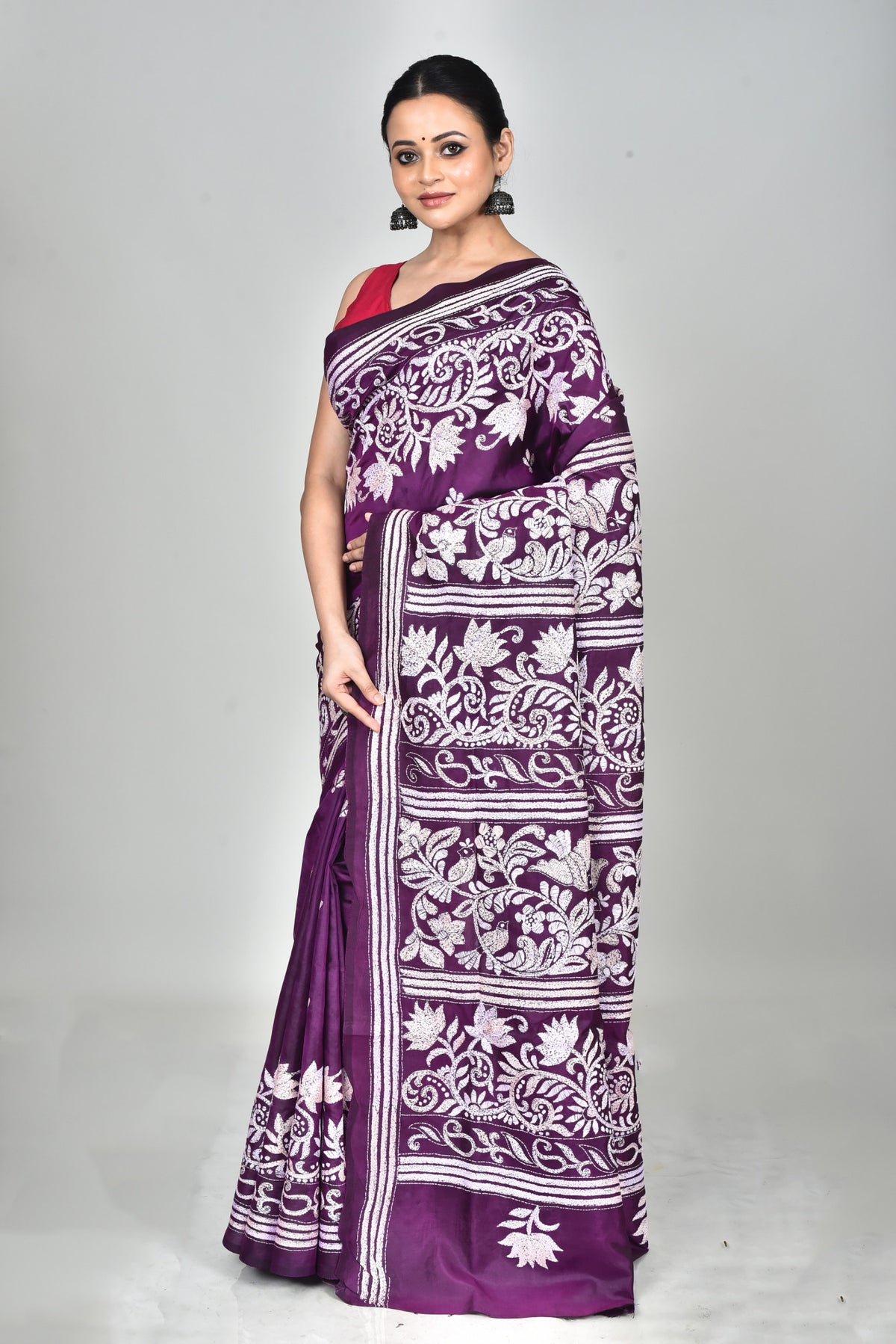 BANGALORE SILK KANTHA SAREE