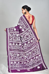BANGALORE SILK KANTHA SAREE