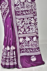 BANGALORE SILK KANTHA SAREE