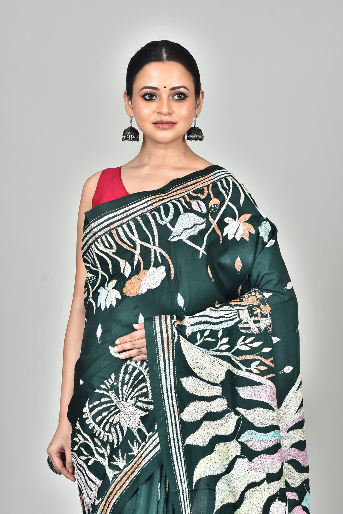 BANGALORE SILK KANTHA SAREE