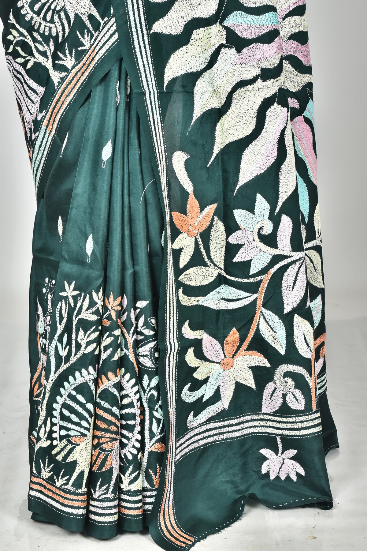 BANGALORE SILK KANTHA SAREE