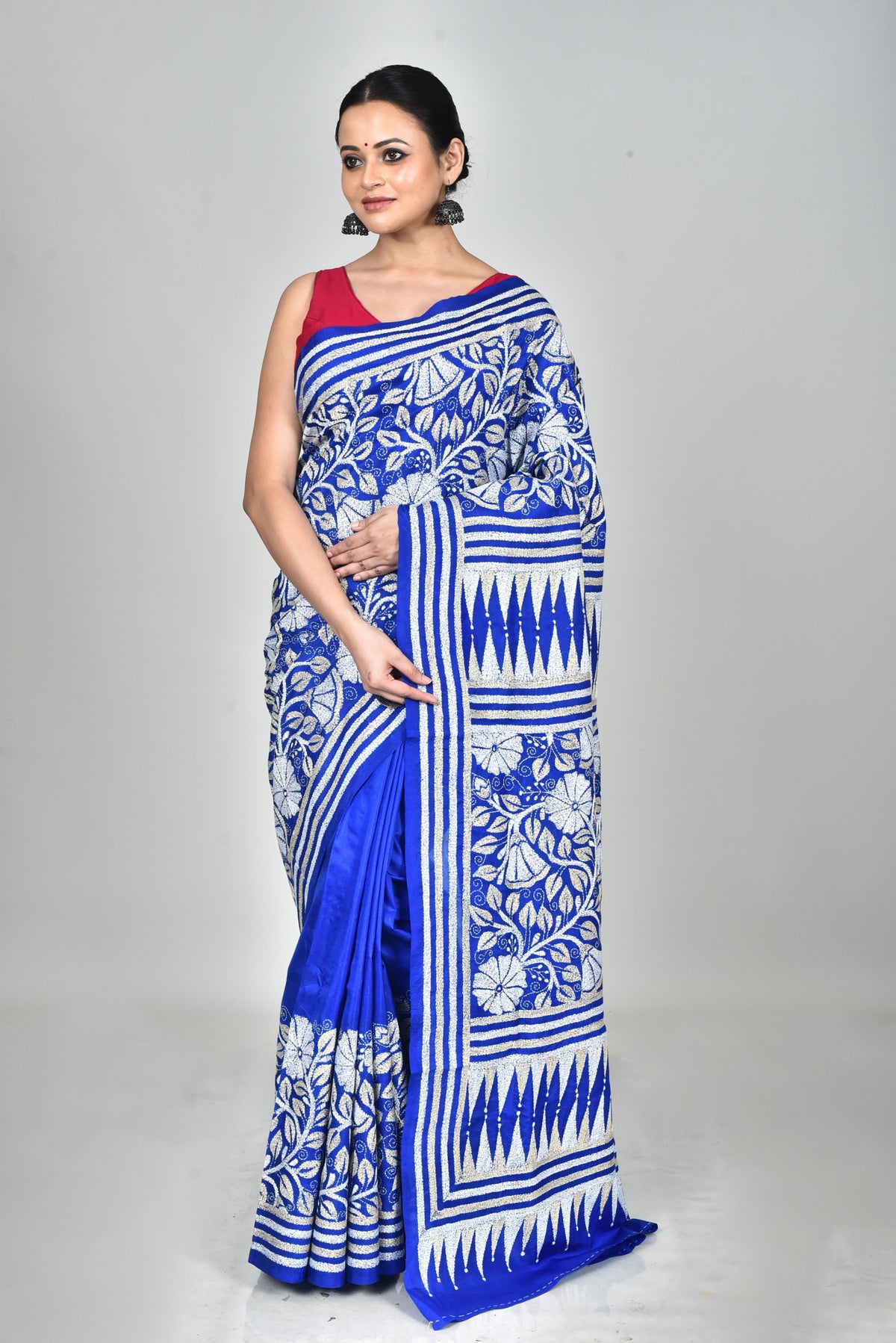 BANGALORE SILK KANTHA SAREE