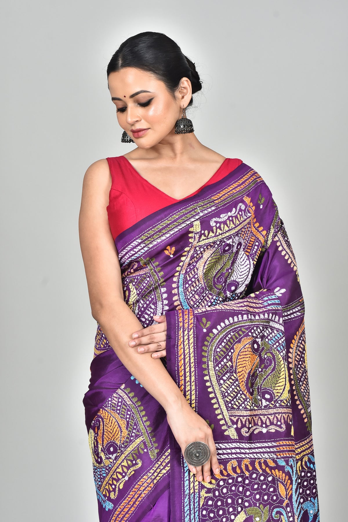 BANGALORE SILK KANTHA SAREE