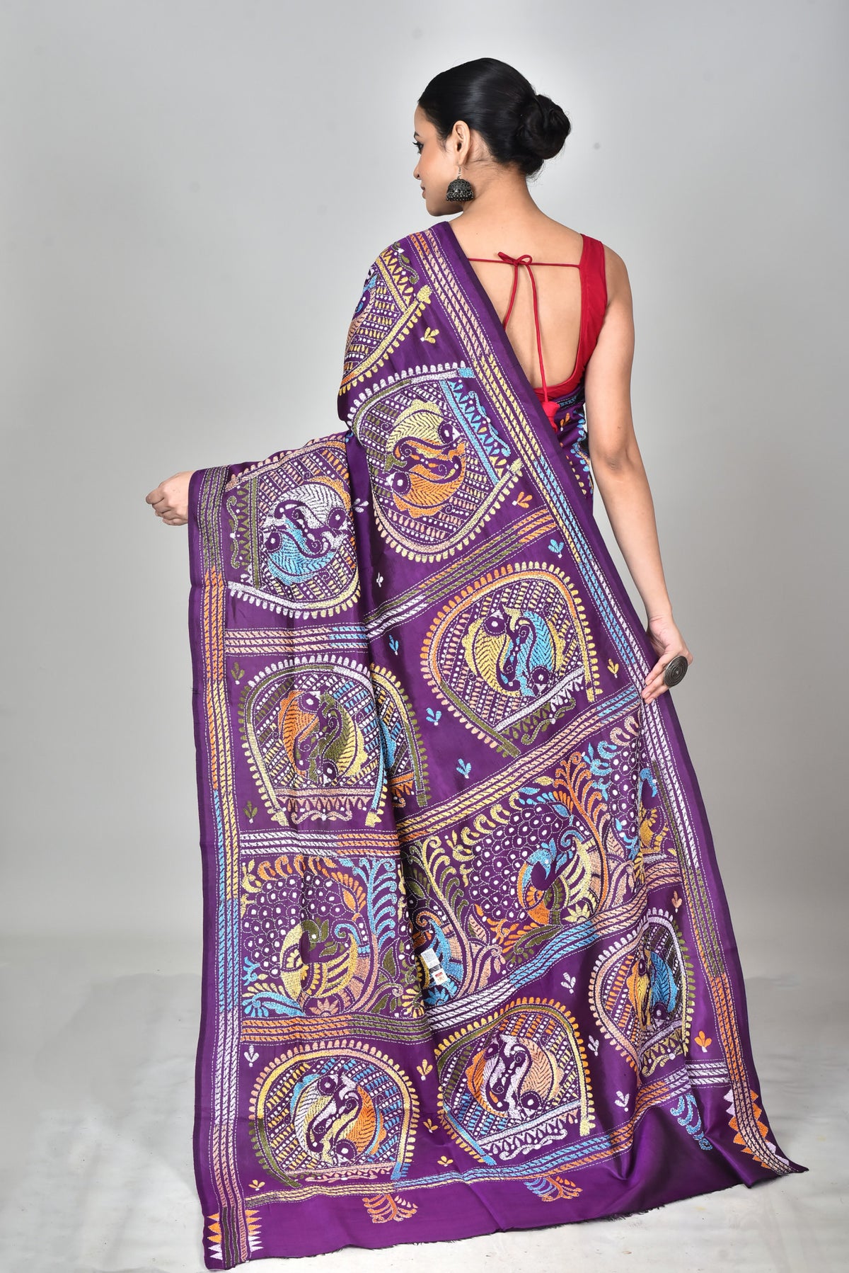 BANGALORE SILK KANTHA SAREE