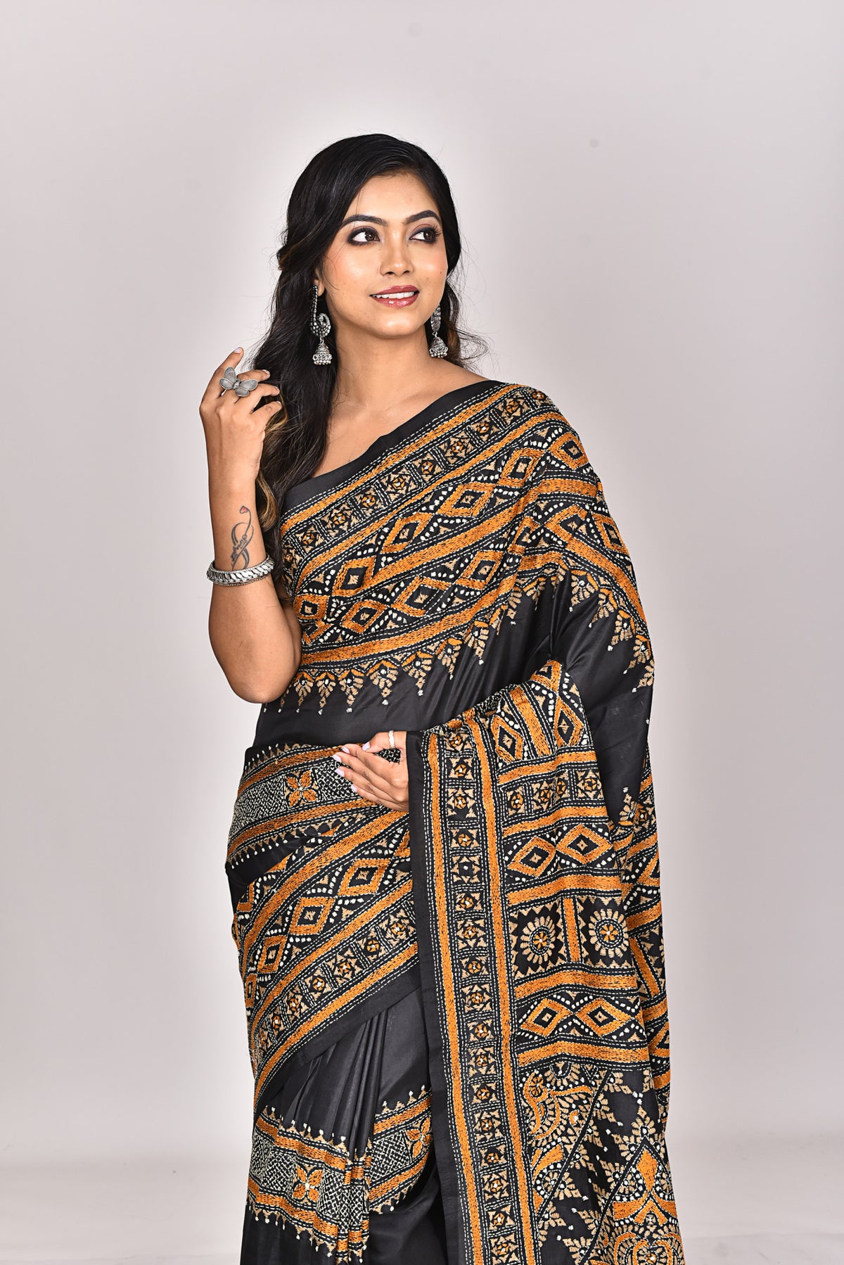BANGALORE SILK KANTHA SAREE