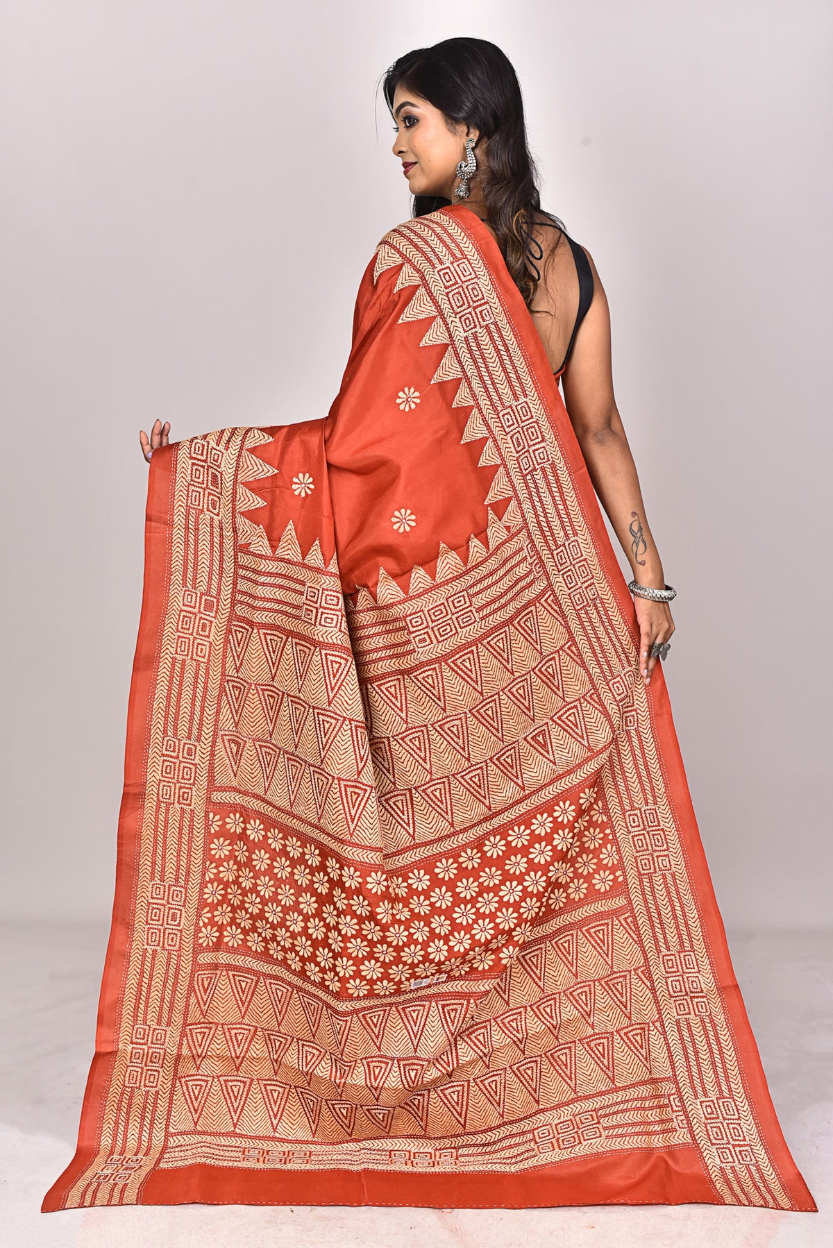 BANGALORE SILK KANTHA SAREE