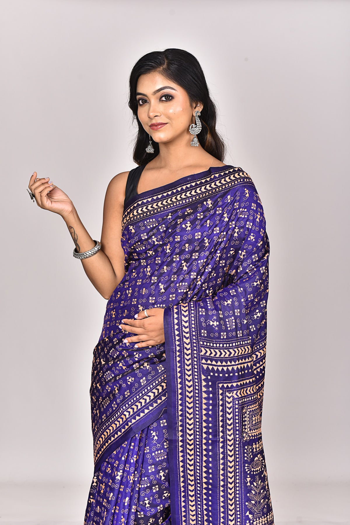 BANGALORE SILK KANTHA SAREE