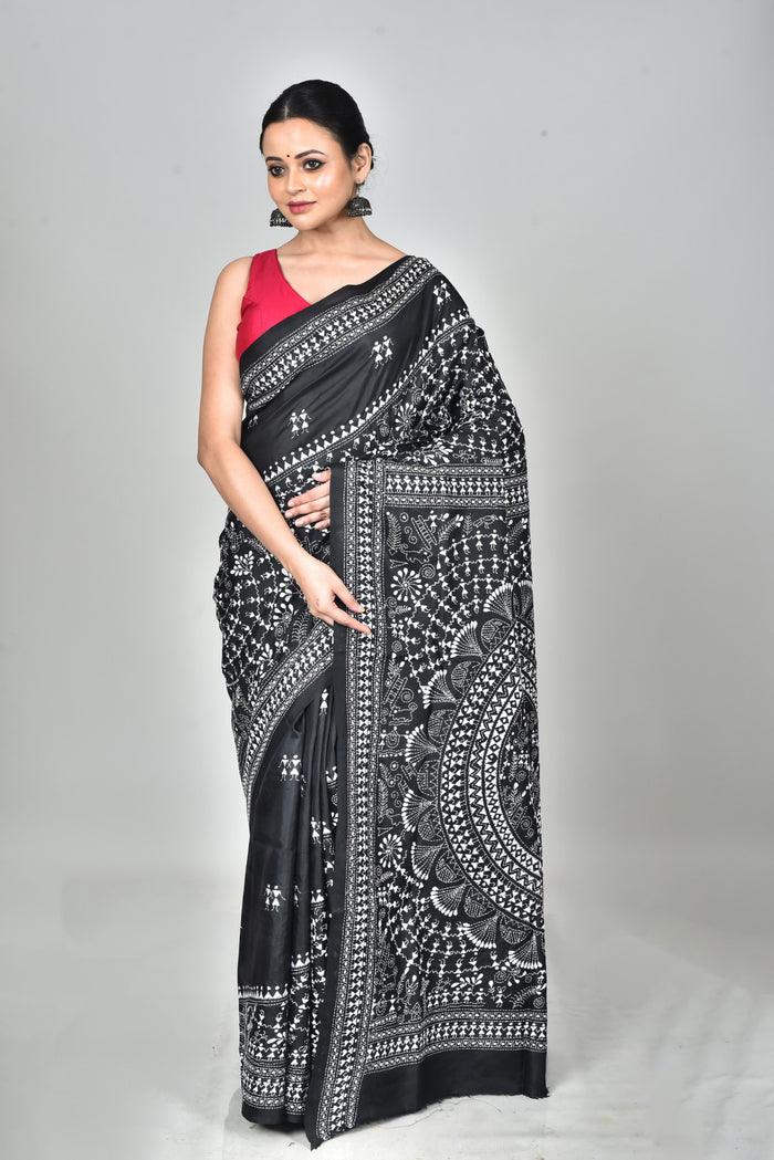 BANGALORE SILK KANTHA SAREE