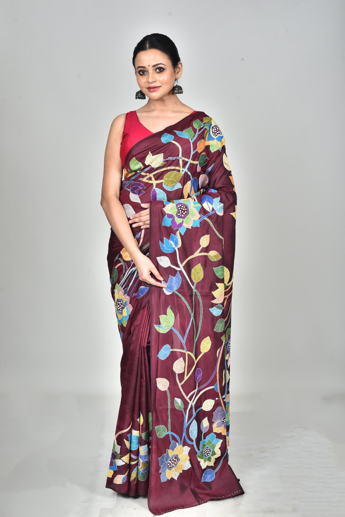 BANGALORE SILK KANTHA SAREE