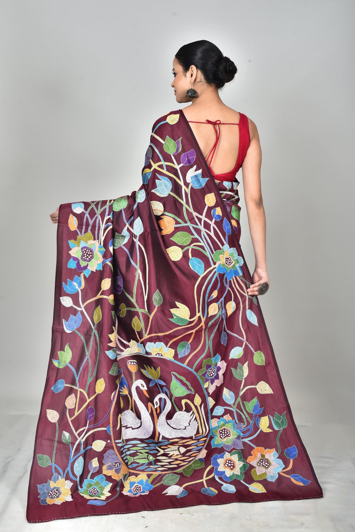 BANGALORE SILK KANTHA SAREE