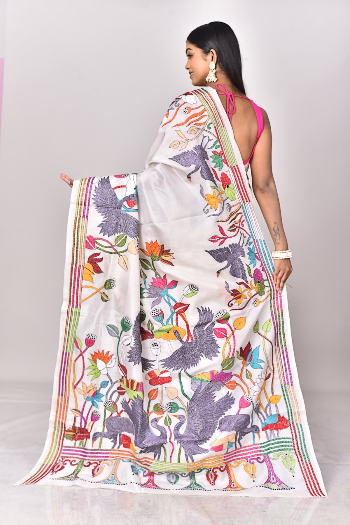 BANGALORE SILK KANTHA SAREE