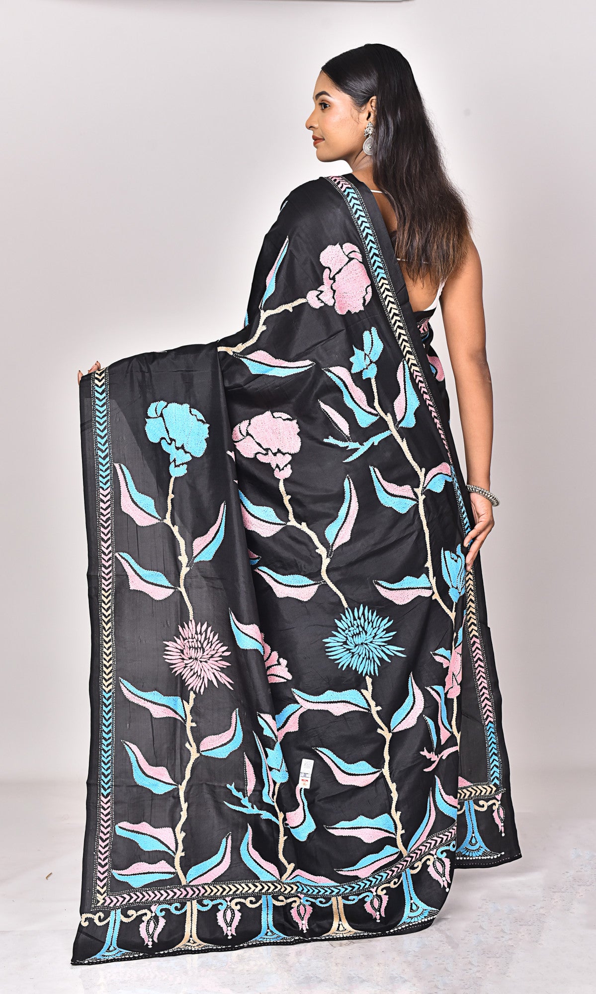 BANGALORE SILK KANTHA SAREE