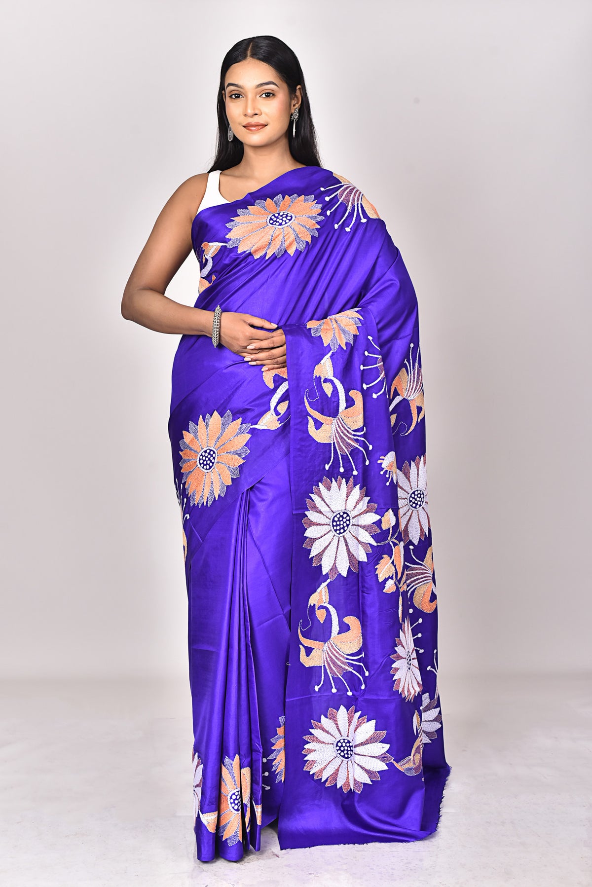 BANGALORE SILK KANTHA SAREE