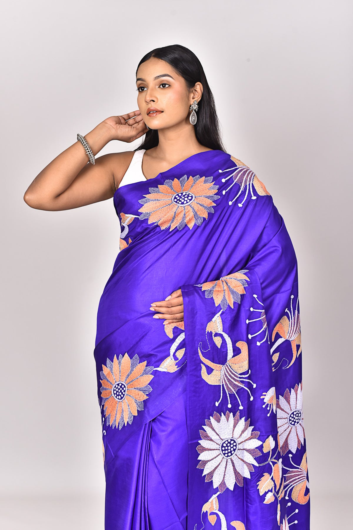 BANGALORE SILK KANTHA SAREE