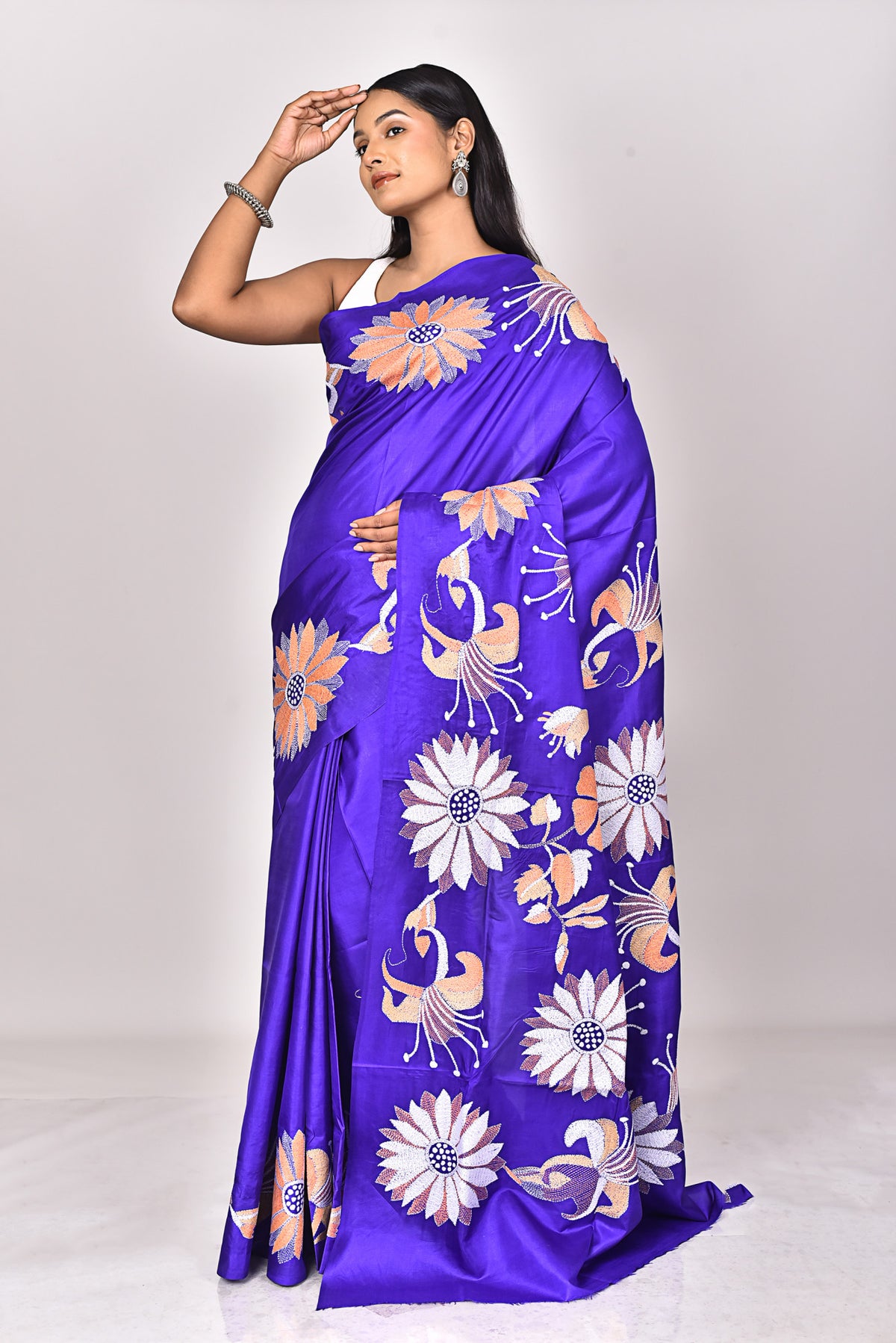 BANGALORE SILK KANTHA SAREE