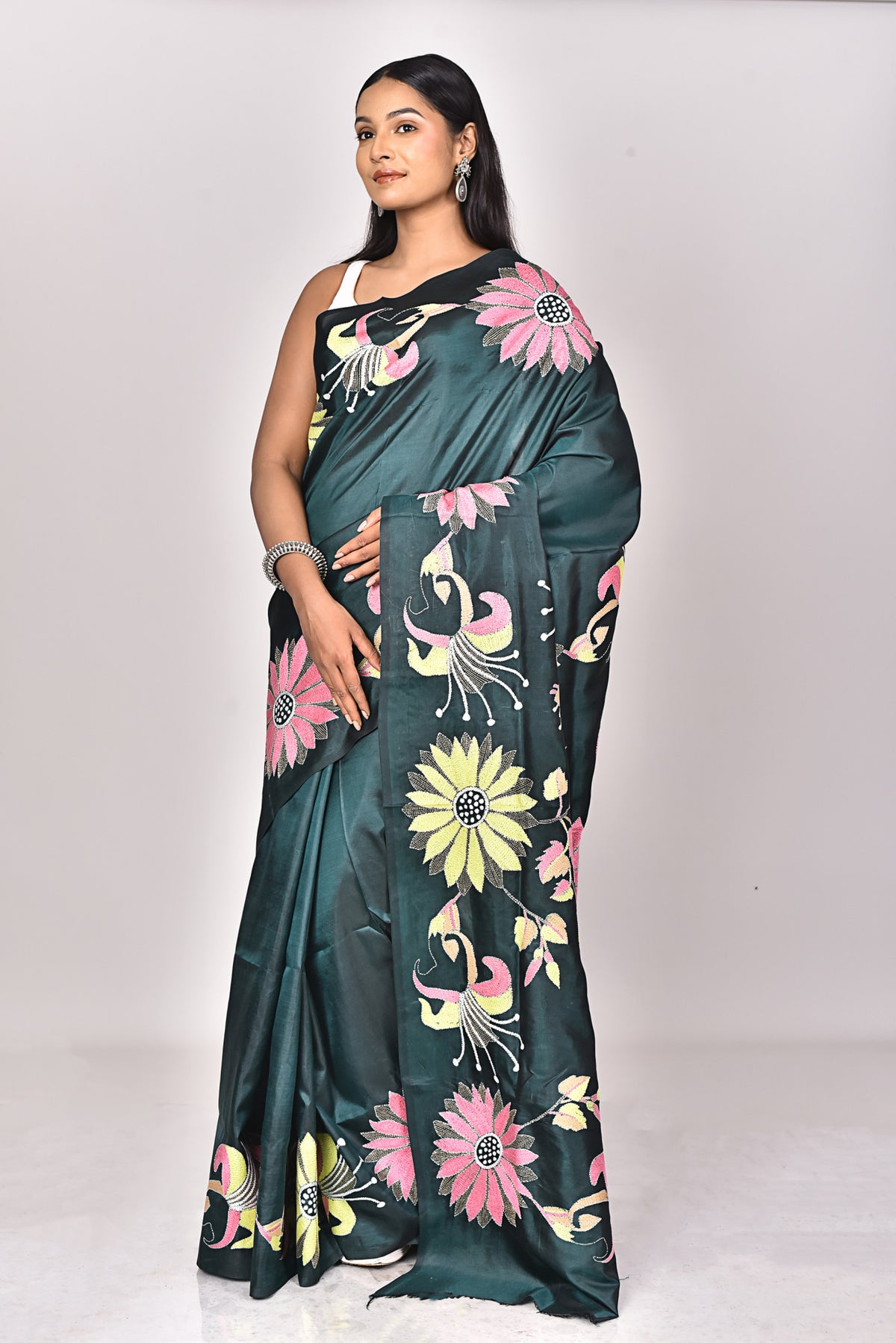 BANGALORE SILK KANTHA SAREE