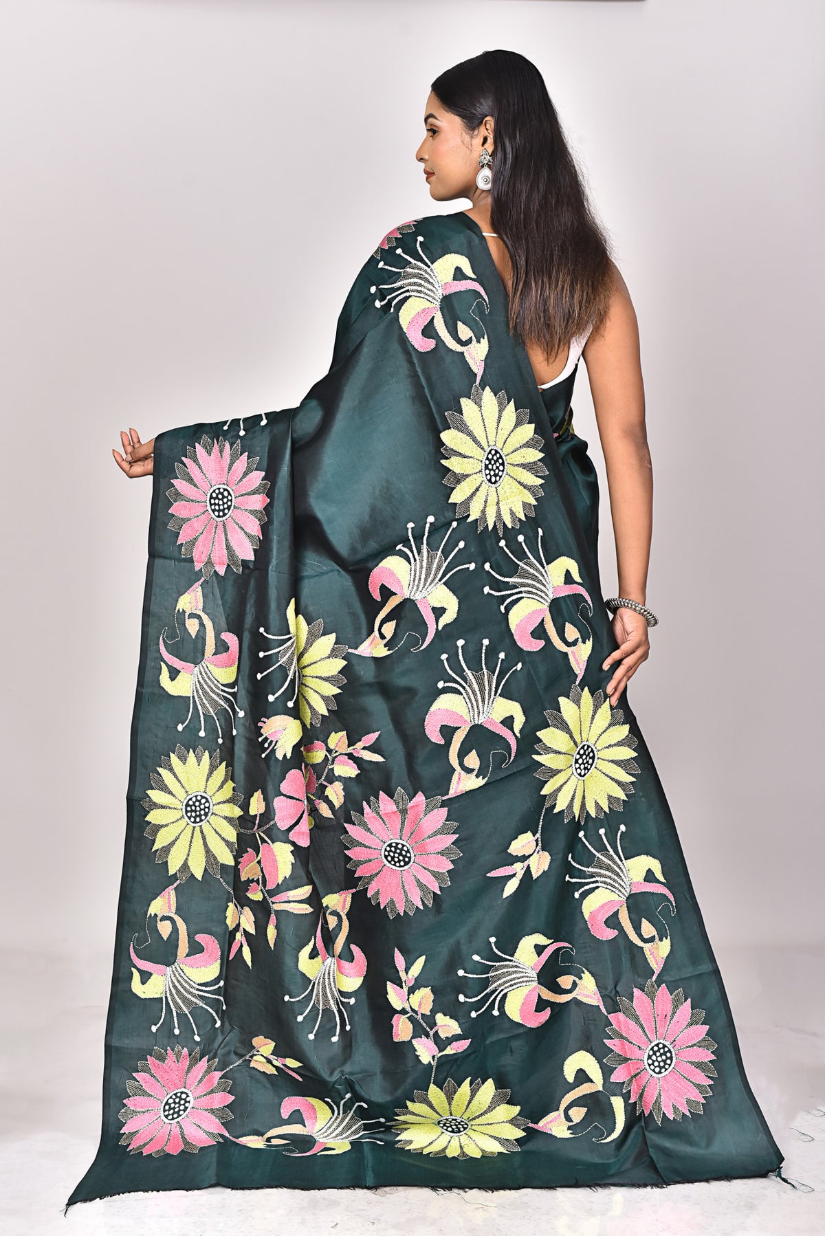 BANGALORE SILK KANTHA SAREE