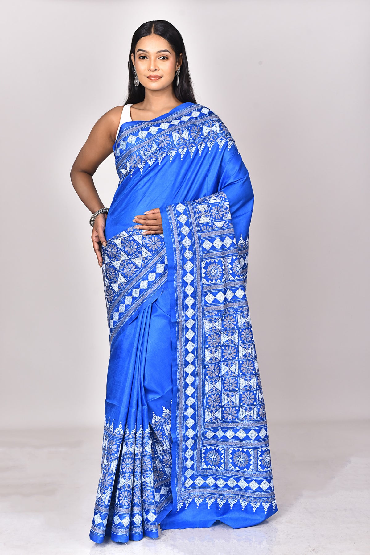 BANGALORE SILK KANTHA SAREE