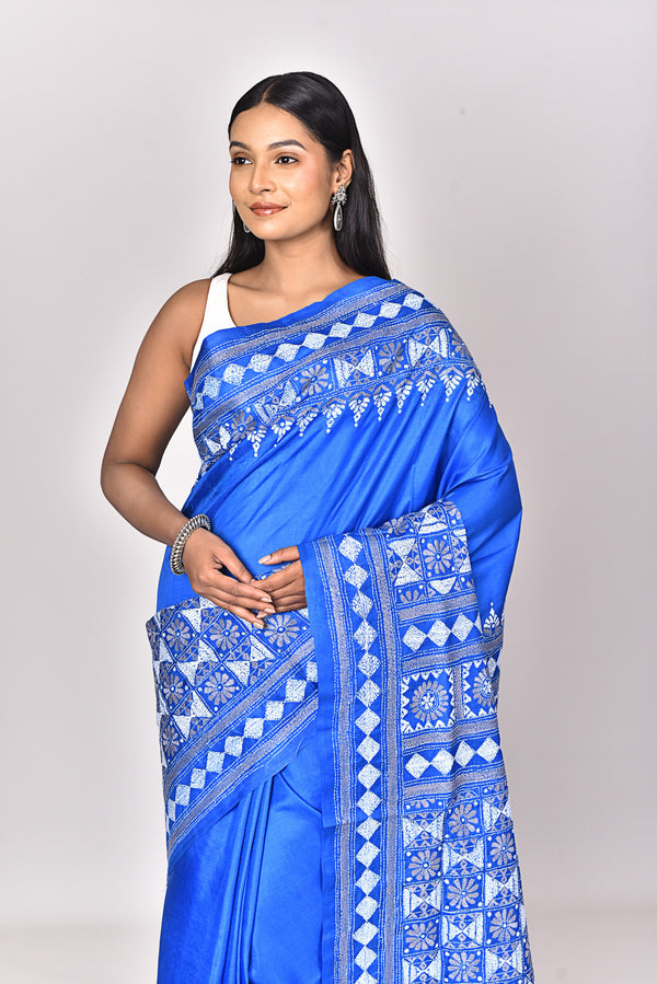 BANGALORE SILK KANTHA SAREE