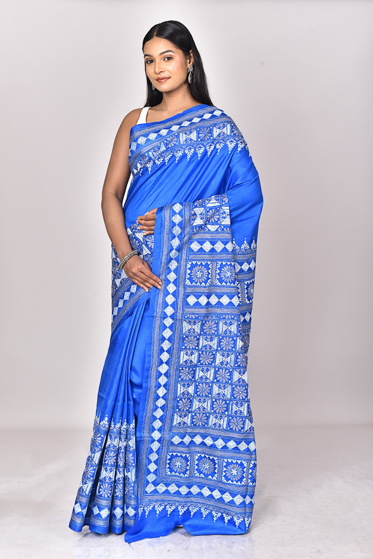 BANGALORE SILK KANTHA SAREE