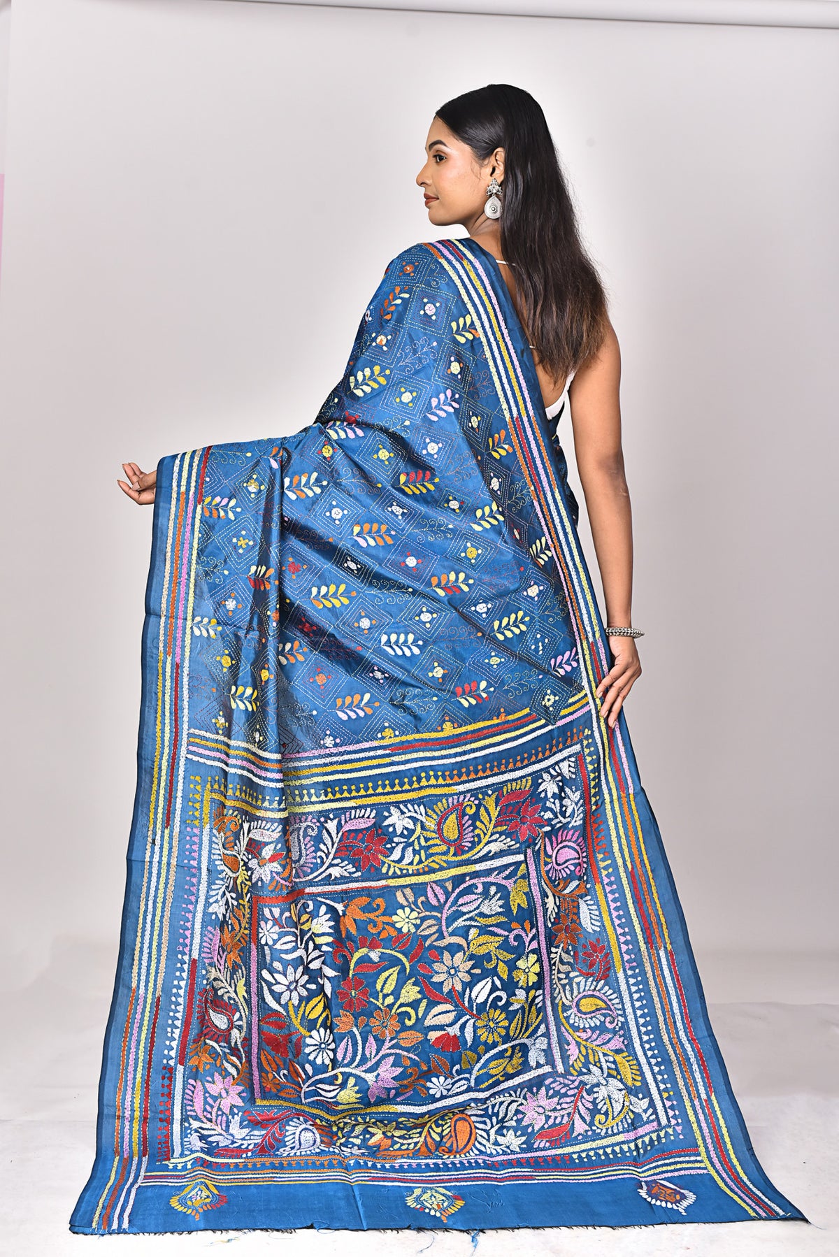 BANGALORE SILK KANTHA SAREE