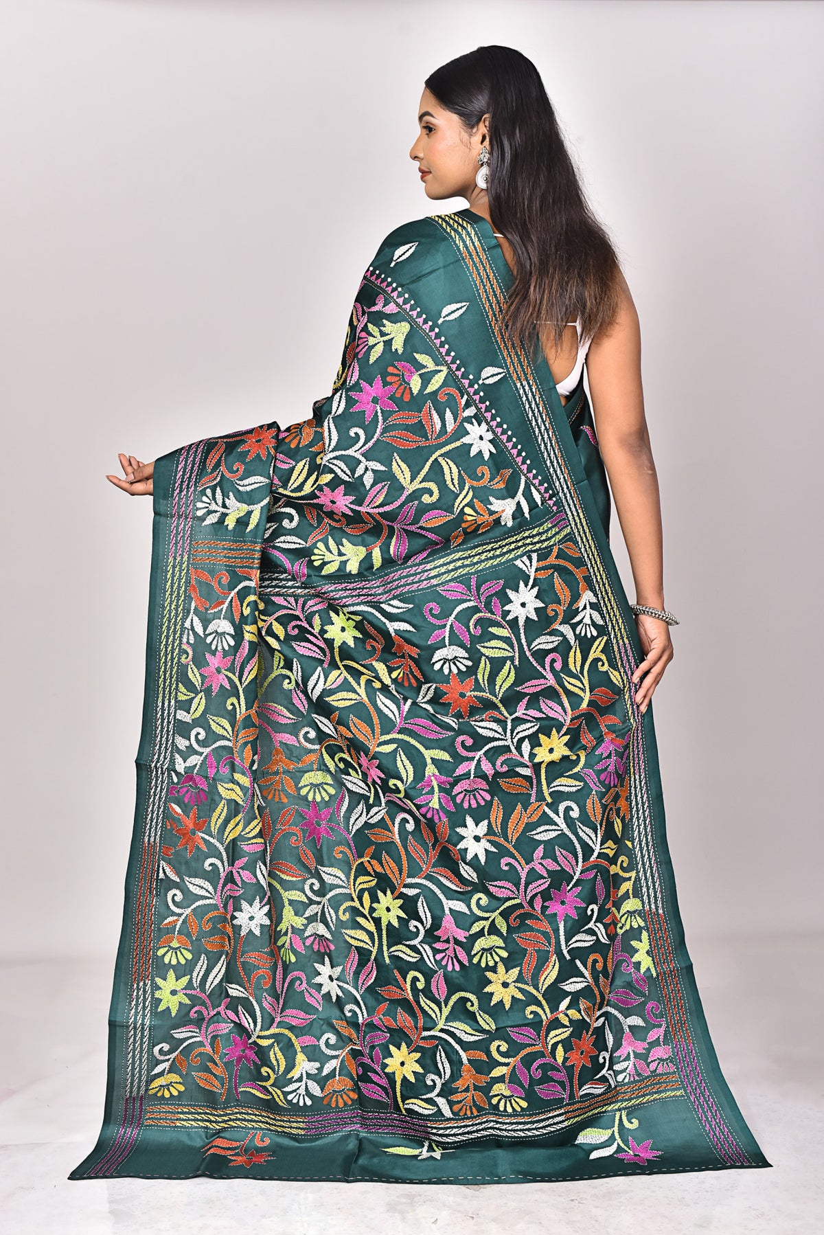 BANGALORE SILK KANTHA SAREE
