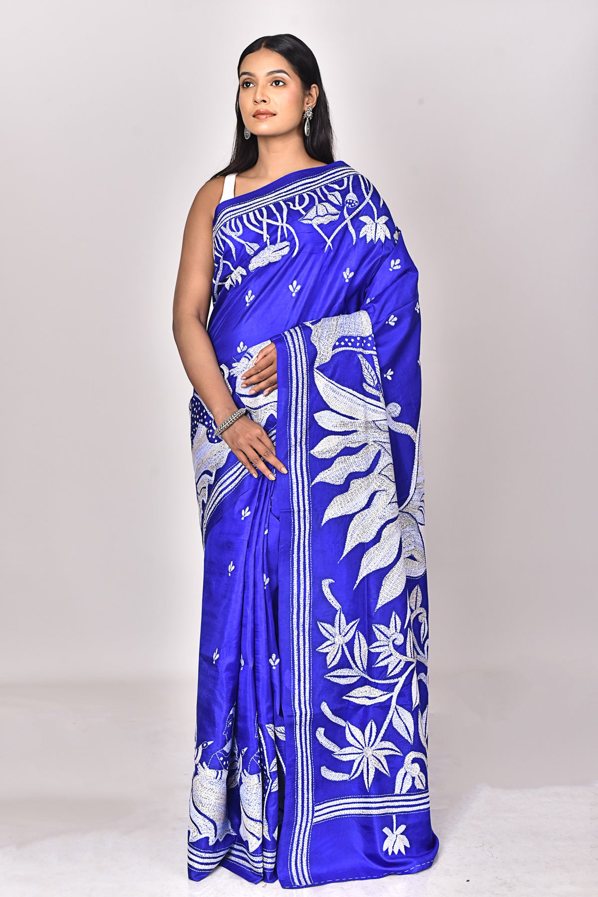 BANGALORE SILK KANTHA SAREE