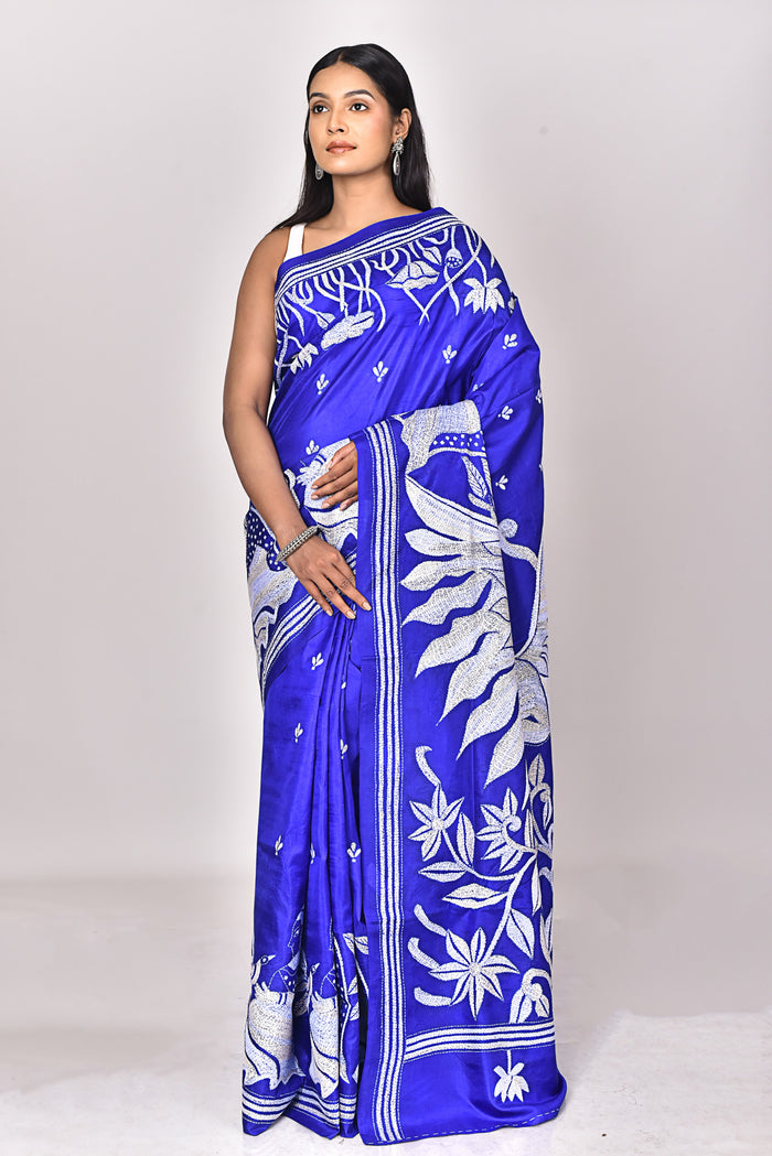 BANGALORE SILK KANTHA SAREE