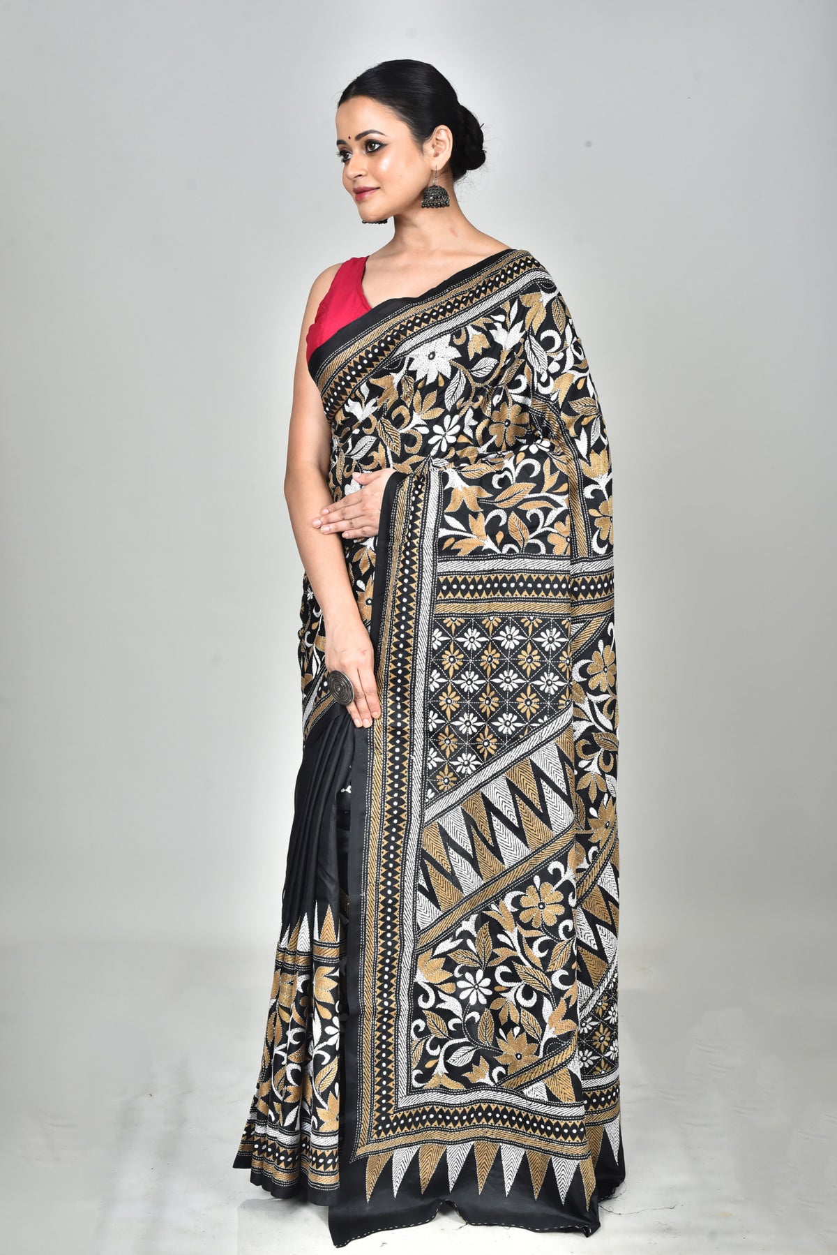 BANGALORE SILK KANTHA SAREE