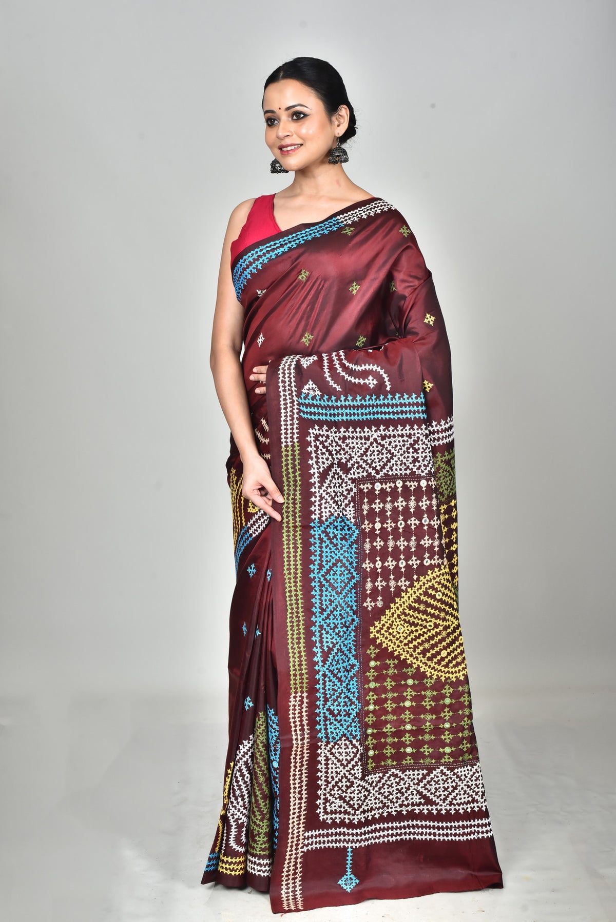 BANGALORE SILK KANTHA SAREE