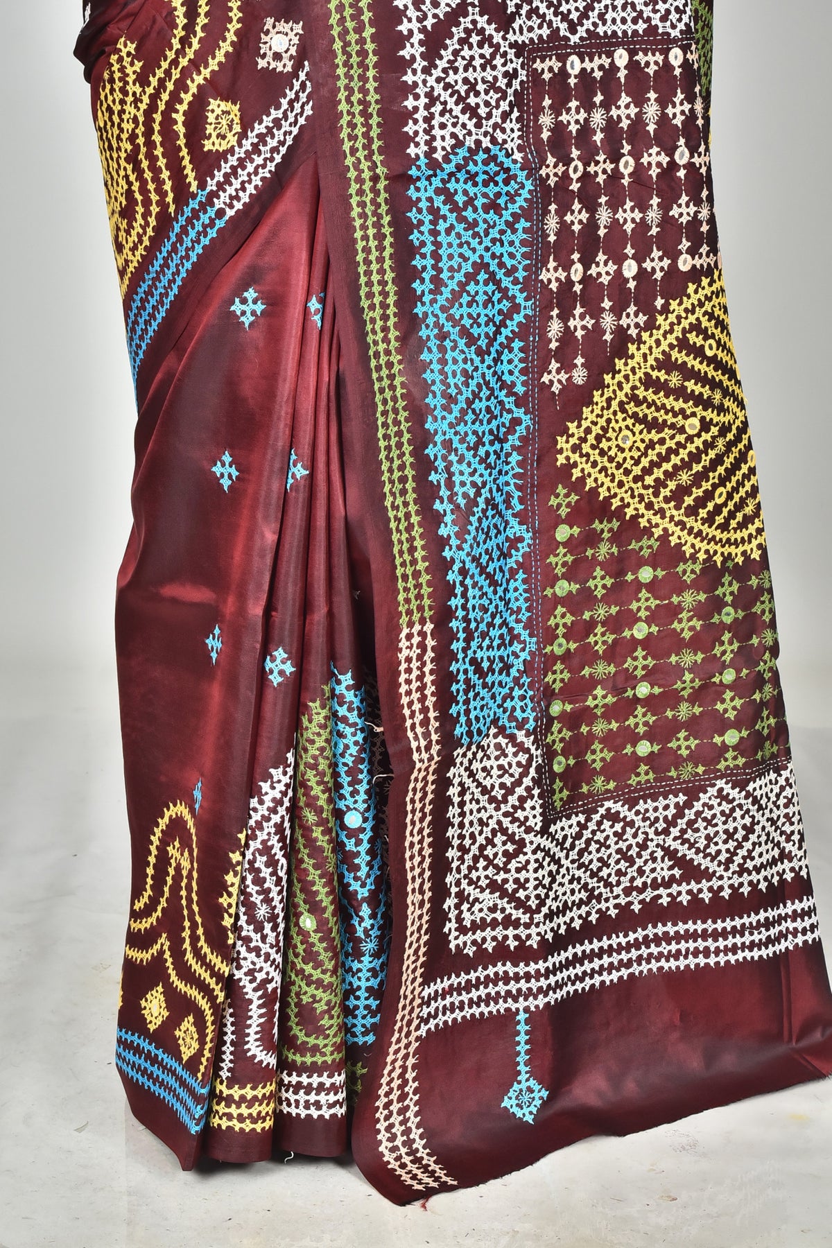 BANGALORE SILK KANTHA SAREE