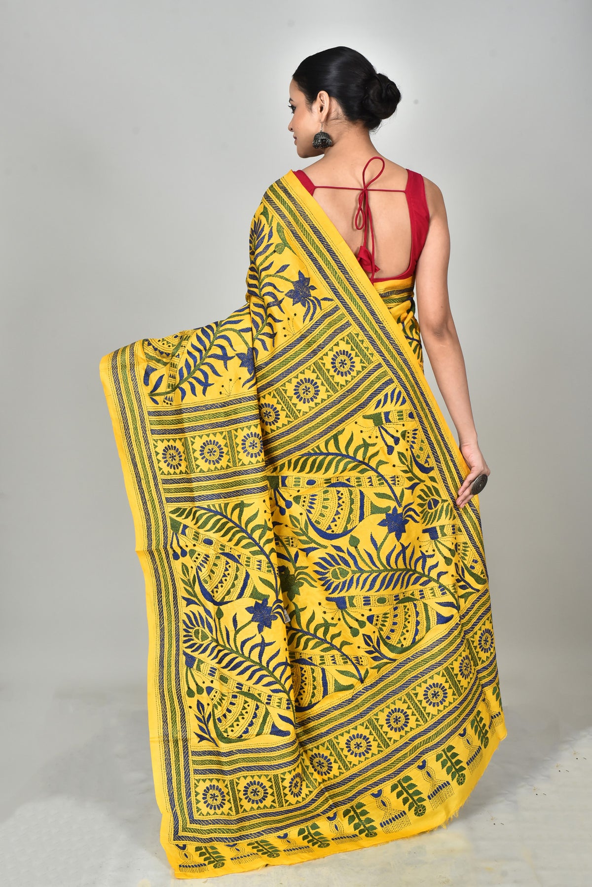 BANGALORE SILK KANTHA SAREE