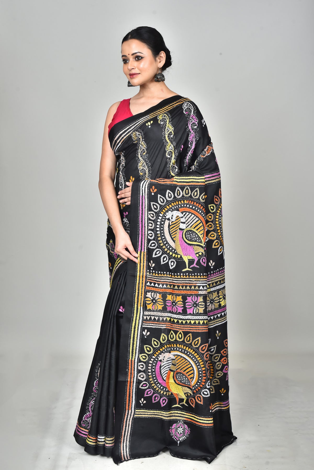 BANGALORE SILK KANTHA SAREE