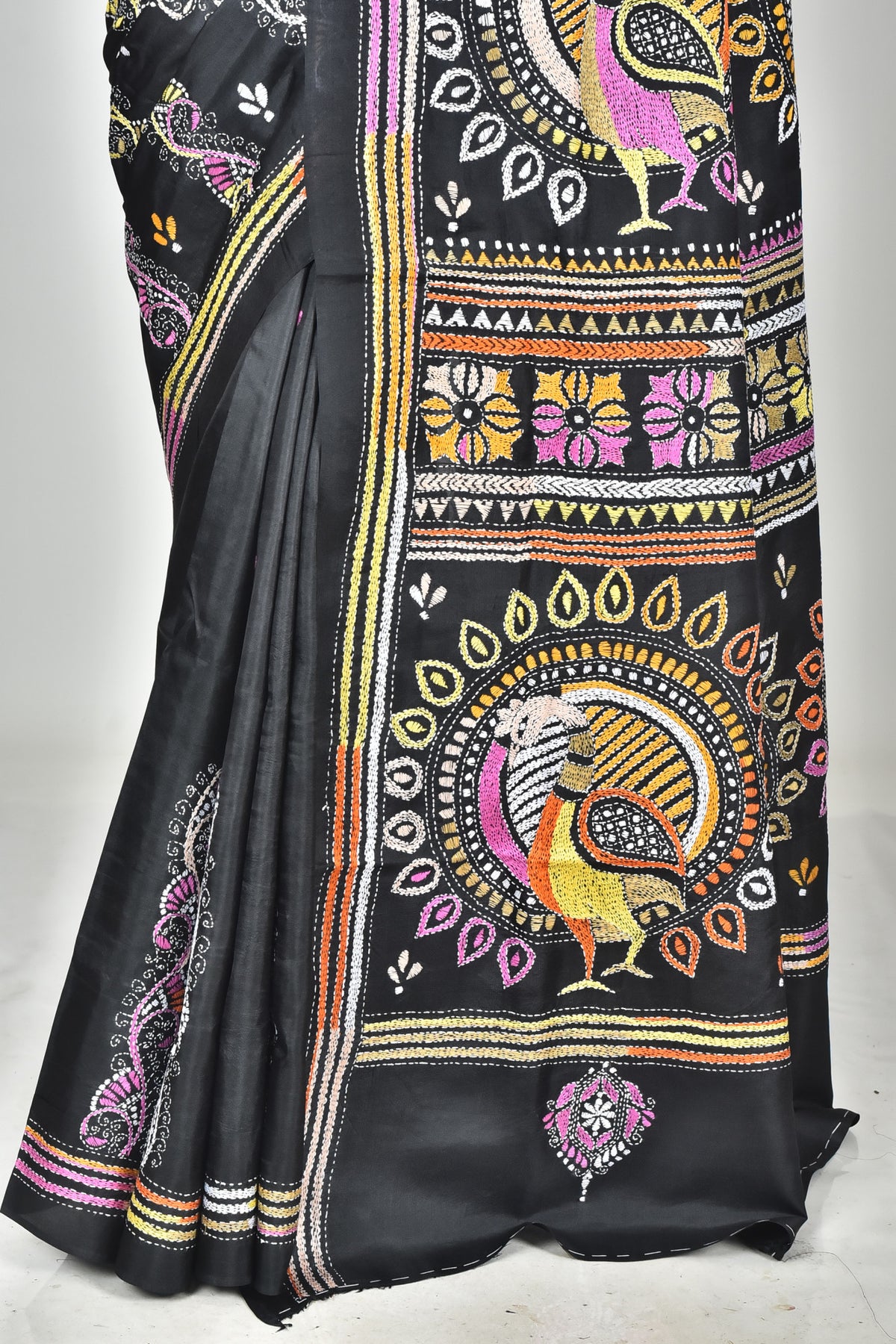 BANGALORE SILK KANTHA SAREE